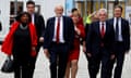 Labour leader Jeremy Corbyn and members of the shadow cabinet arrive at the Labour party conference in Liverpool.