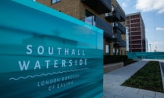 A Berkeley sign at the Southall Waterside development