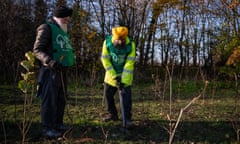 A Trees for Cities tree-planting event in Beckton, London.