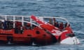 (FILES) In this file photograph taken on January 10, 2015, Indonesian search and rescue personnel pull wreckage of AirAsia flight QZ8501 onto the Crest Onyx ship at sea. An AirAsia plane that crashed into the Java Sea last month with 162 people on board had climbed at a speed that was higher than normal and then stalled, Indonesia’s transport minister said January 20. AFP PHOTO / FILESSTR/AFP/Getty Images