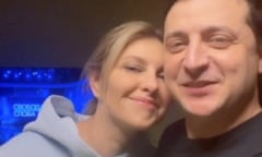 Olena Zelenska with her husband Volodymyr on Valentine's Day in Kyiv.