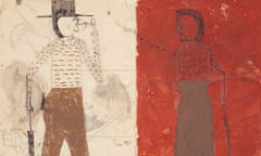 Bill Traylor’s drawing Man on White, Woman on Red given by Steven Spielberg to Alice Walker.