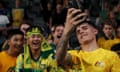 Australia v Ecuador: Socceroos "Welcome Home Series"<br>SYDNEY, AUSTRALIA - MARCH 24: Alexander Robertson of the Socceroos poses for photographs with the crowd after the International Friendly match between the Australia Socceroos and Ecuador at CommBank Stadium on March 24, 2023 in Sydney, Australia. (Photo by Mark Kolbe/Getty Images)