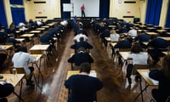 A groups of GCSE pupils sit their exams