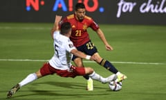 West Ham’s Pablo Fornals in action for Spain against Georgia.