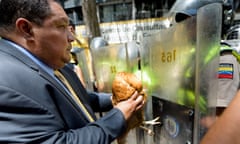 Venezuelan opposition deputy José Brito during a protest against the Nicolas Maduro government.