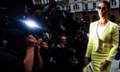 Rebekah Vardy outside court during her libel case against Coleen Rooney