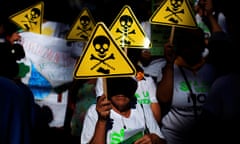 A march to protest against mining in El Salvador in 2017.