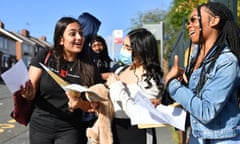 Students receive A-level results.