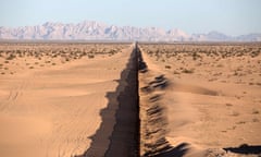 A section of the US border fence in northwestern Mexico. 