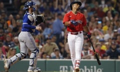 Boston's Jeter Downs strikes out against the Toronto Blue Jays' Danny Jansen in the midst of his team’s historic 28-5 loss on Friday