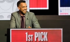 Atlanta Hawks general manager Landry Fields smiles after his team won the right to pick first in this year’s NBA draft