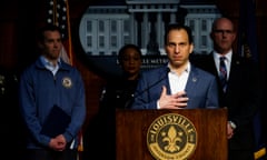 Louisville’s mayor, Craig Greenberg, speaks at a press conference on 11 April. 