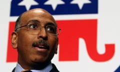 Michael Steele<br>Former Maryland Lt. Gov. Michael Steele speaks after being elected the first black Republican National Committee chairman in an election by the RNC during their winter meetings, Friday, Jan. 30, 2009 in Washington. Steele was the most moderate candidate in the field and was considered an outsider because he’s not an RNC member. He beat back four challengers, including incumbent Mike Duncan. (AP Photo/Pablo Martinez Monsivais)