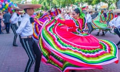 Male and female Mariachi dancers in Guadalajara Mexico on August 28 ,