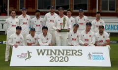 Essex celebrate winning the Bob Willis trophy after the final against Somerset at Lord’s in September.