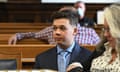 Rittenhouse Back In Court, Kenosha, Wisconsin, USA - 25 Oct 2021<br>Mandatory Credit: Photo by Mark Hertzberg/ZUMA Press Wire Service/REX/Shutterstock (12553525p) KYLE RITTENHOUSE, 18, at a pre-trial hearing in Kenosha (Wisconsin) Circuit Court, Monday October 25, 2021, in advance of his trial which is scheduled to begin November 1. Rittenhouse, then 17, during an August 2020 BLM protest in Kenosha, shot two men fatally during the unrest that followed the controversial Kenosha police shooting of J. Blake. Rittenhouse Back In Court, Kenosha, Wisconsin, USA - 25 Oct 2021