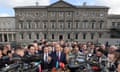 Fianna Fáil leader Micheál Martin outside Leinster House last week.