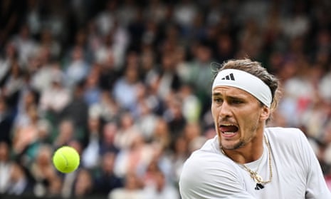 Germany's Alexander Zverev eyes the ball.