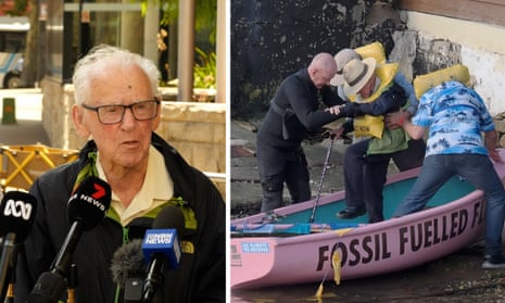 Newcastle Port protest: reverend Alan Stuart, 97, among 109 arrested in climate blockade – video