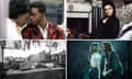 Composite: films awards clockwise from top left - If Beale Street Could Talk, The Favourite, A Star is Born and Roma