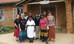 Left to right, front: Dr Maureen Wilkinson, consultant psychiatrist from CWP; Avril Devaney; Sister Esther, the then director of nursing at Kisiizi; Sister Nancy, clinical officer at Kisiizi who heads up the mental health team; Linda Shuttleworth, consultant clinical psychologist from CWP. The three men behind are from the senior management team.