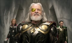 Anthony Hopkins as Odin in Thor, with Chris Hemsworth and Tom Hiddleston.