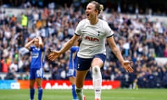 Tottenham’s Martha Thomas wheels away in celebration