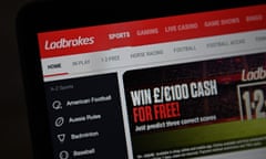 The website of Ladbrokes betting shop, owned by Entain