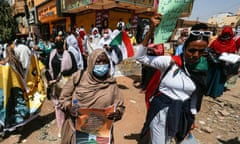 People in Khartoum protest against the military’s seizure of power.