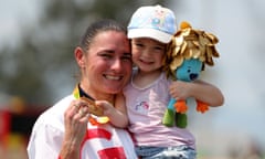 Sarah Storey celebrates with her daughter Louisa after winning the C4/5 road race in one of the most memorable images of the Rio Paralympics