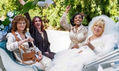 This image released by Bleecker Street shows, from left, Susan Sarandon, Megan Mullally, Sheryl Lee Ralph and Bette Midler in a scene from "The Fabulous Four." (Bleecker Street via AP)