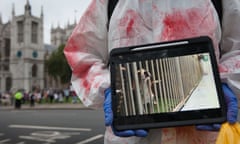 A protest in London  in October last year calling for MBR Acres to be closed down