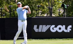 Lee Westwood in action during the LIV Golf event at Bedminster