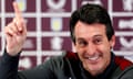 Unai Emery at an Aston Villa press conference on 17 May 2024