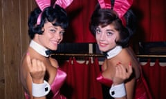 Bunny Hostesses at New York Playboy Club<br>(Original Caption) New York: Fun Worshippers. Here are the long-limbed cuties selected to serve as “Bunny” hostesses at the new Playboy Club in New York. The girls, Churece Charbonneau, 22 (Left), a former nurse, and Sandra Gatz, 19, a former receptionist, will train at the Playboy Club which opens on October 11th. The lasses are shown in “Bunny” costume at Kenny’s Steak Pub in New York, where they were chosen from among a bevy of beauties applying for the coveted job.