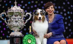 Handler Melanie Raymond and Australian Shepherd Viking.