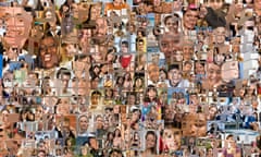 Grid in montage of faces