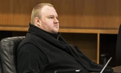 German tech entrepreneur Kim Dotcom attends a court hearing in Auckland, New Zealand, September 21, 2015. A New Zealand court hearing starting on Monday will determine whether Dotcom will face charges of copyright infringement, racketeering and money laundering in the United States related to the Megaupload file-sharing site he founded in 2005. U.S. authorities say Dotcom and three co-accused Megaupload executives cost film studios and record companies more than $500 million and generated more than $175 million by encouraging paying users to store and share copyrighted material, such as movies and TV shows.   REUTERS/Nigel Marple      TPX IMAGES OF THE DAY