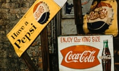 old advertisements for Pepsi and Coca Cola