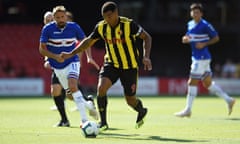 Troy Deeney (centre) only scored twice from open play last season but his manager has played two up front in pre-season.