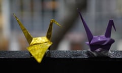 Paper origami cranes.