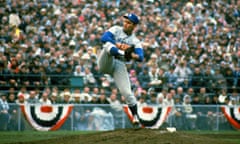 Game 7 - 1965 World Series - Los Angeles Dodgers v Minnesota Twins<br>MINNEAPOLIS, MN - OCTOBER 14: Sandy Koufax #32 of the Los Angeles Dodgers pitches against the Minnesota Twin in game 7 of the 1965 World Series October 14, 1965 at Metropolitan Stadium in Minneapolis, Minnesota. The Dodgers won the series 4 games to 3. Koufax was the series MVP and played for the Dodgers from 1955-66. (Photo by Focus on Sport/Getty Images)