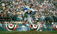 Game 7 - 1965 World Series - Los Angeles Dodgers v Minnesota Twins<br>MINNEAPOLIS, MN  - OCTOBER 14: Sandy Koufax #32 of the Los Angeles Dodgers pitches against the Minnesota Twin in game 7 of the 1965 World Series October 14, 1965 at Metropolitan Stadium in Minneapolis, Minnesota. The Dodgers won the series 4 games to 3. Koufax was the series MVP and played for the Dodgers from 1955-66. (Photo by Focus on Sport/Getty Images)