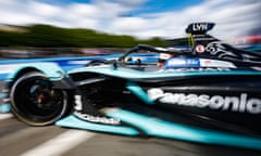 Briton Alex Lynn races the Jaguar I-Type 3 in the Formula E Championship race Paris this year.