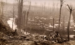 A scene after the battle at Ancre on the Somme during the first world war, circa 1917.