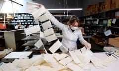 Surgical masks being made at a leather workshop in Italy