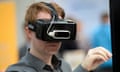 A visitor uses Oculus virtual reality goggles at the exhibition stand of German Research Center for Artificial Inteligence at the world's biggest computer and software fair CeBit in Hanover, Germany, March 14, 2016. REUTERS/Nigel Treblin