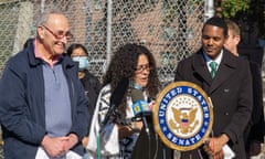 NY: Senator Chuck Schumer Bronx Press Conference, New York, United States - 09 Nov 2021<br>Mandatory Credit: Photo by Steve Sanchez/Pacific Press/REX/Shutterstock (12596916u)
Senator Chuck Schumer and other elected officials hold a press conference to announce plans to make the Cross Bronx Expressway environmentally safer for Bronx communities.
NY: Senator Chuck Schumer Bronx Press Conference, New York, United States - 09 Nov 2021