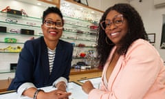 Vontelle Frames in Brooklyn, NY<br>Nancey Harris (R) and Tracy Vontelle Green (L), Cofounders of Vontelle Eyewear stand for a portrait in Prestige Eye Care in New York, NY on May 24, 2023. Ramin Talaie for The Guardian